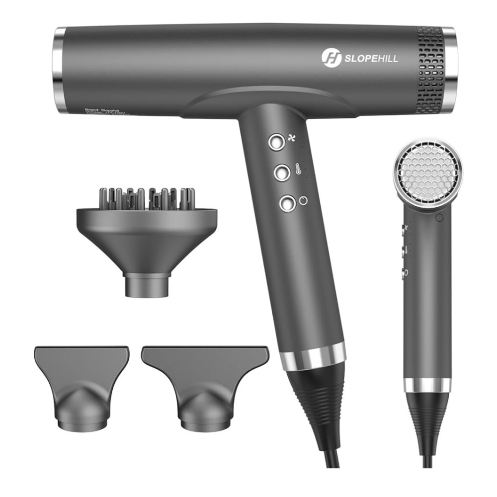 Slopehill Gray Hair Dryer with Attachments